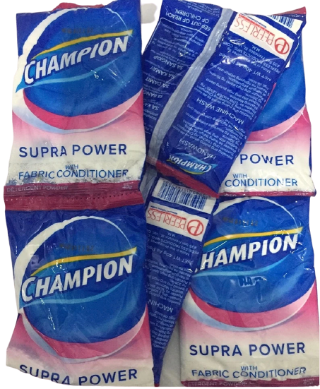 Champion Detergent Powder W/ Fabcon 40g Pack(6)