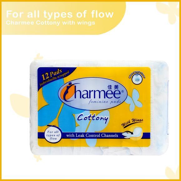 Charmee Feminine Pads All Types Of Flow With Wings 12S