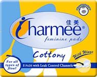 Charmee Feminine Pads All Types Of Flow With Wings 8S