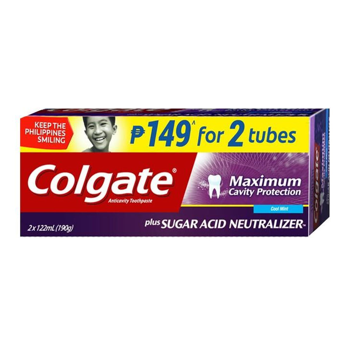 Colgate Toothpaste Sugar Acid 2 x 190g