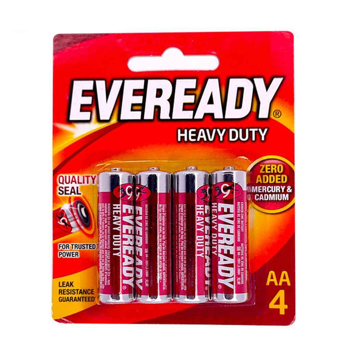 Eveready Heavy Duty Battery Red Small AA 4s