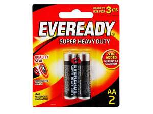 Eveready Super Heavy Duty Battery Black Small AA 2s